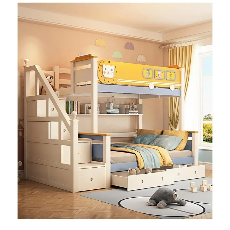 Furniture Wood Loft Kids room  - огляд і ціна Bunk Bed With Stairs And Slide