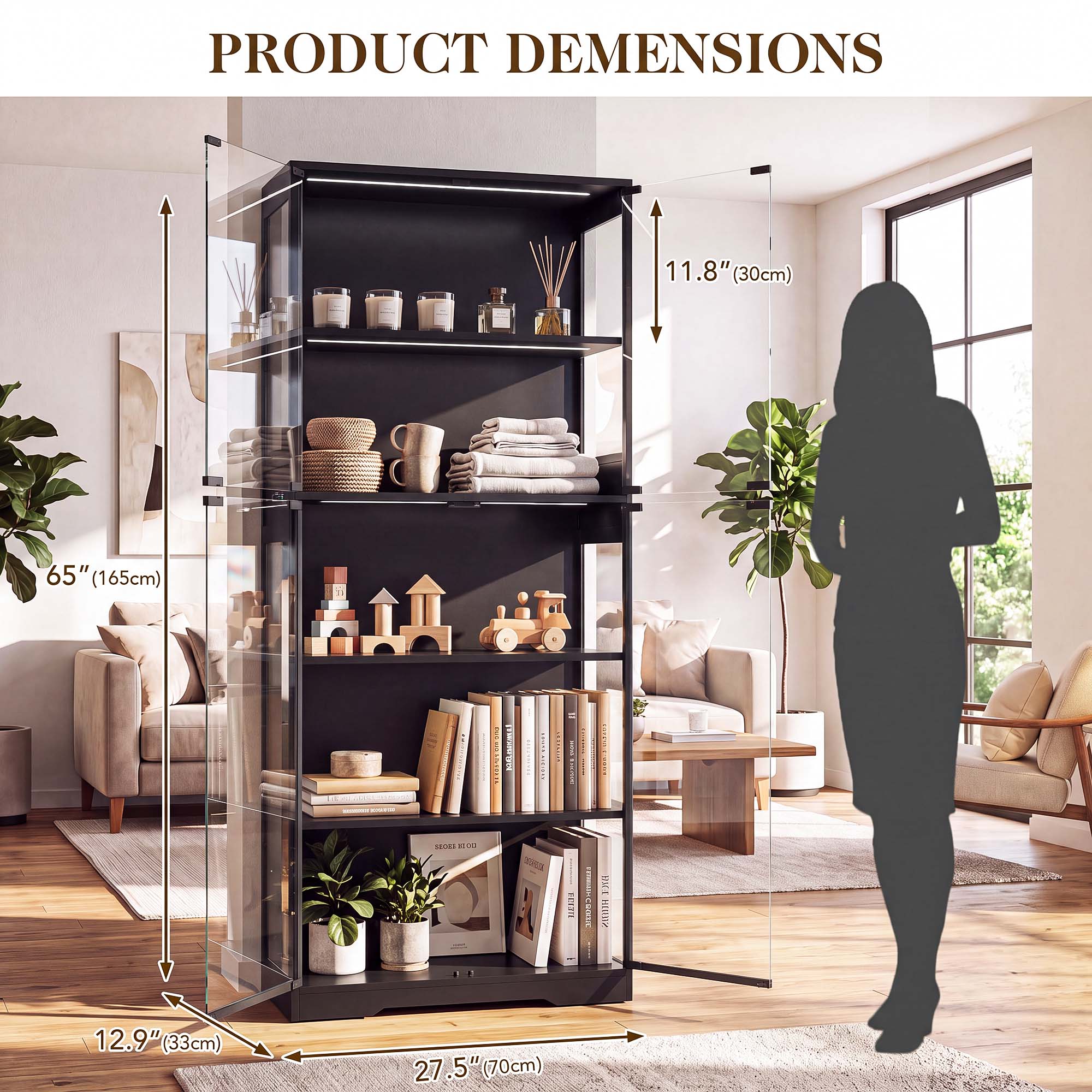 TCGBKAF 5‑Tier Display Cabinet - огляд і ціна Storage