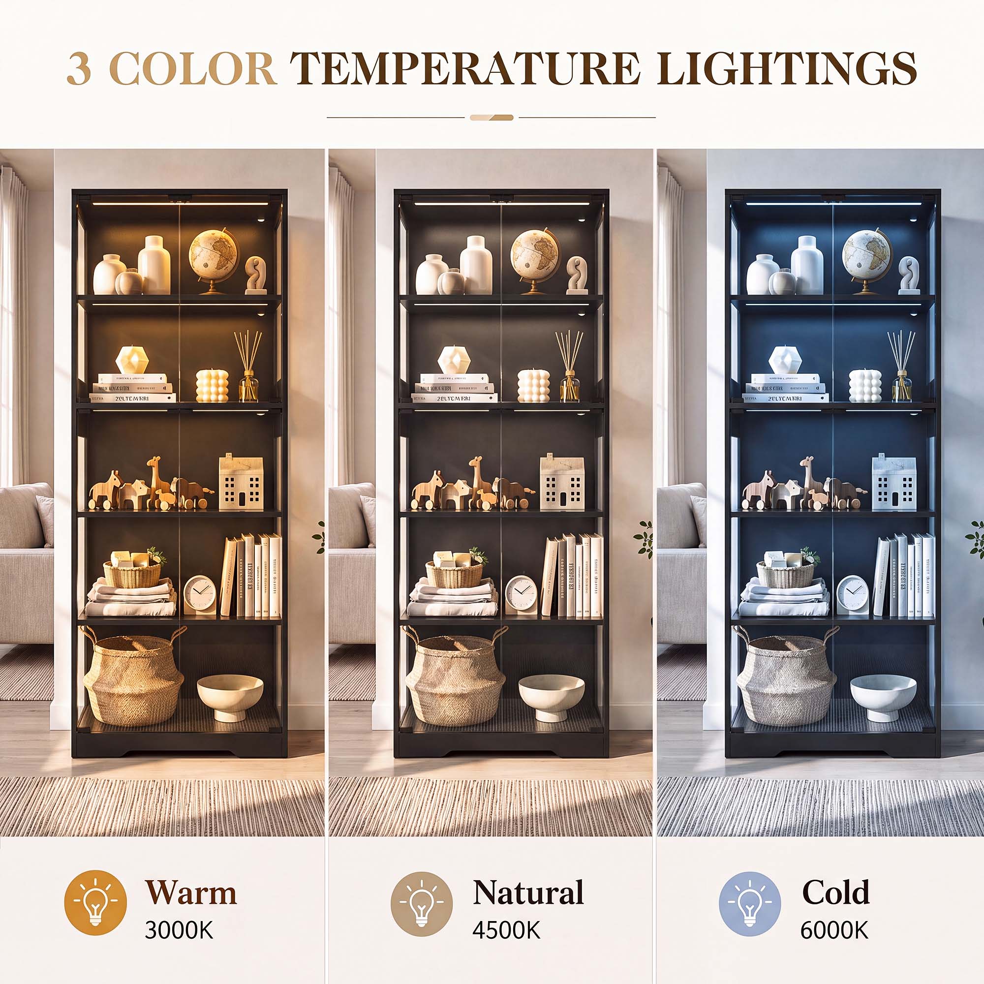 TCGBKAF 5‑Tier Display Cabinet - огляд і ціна Storage