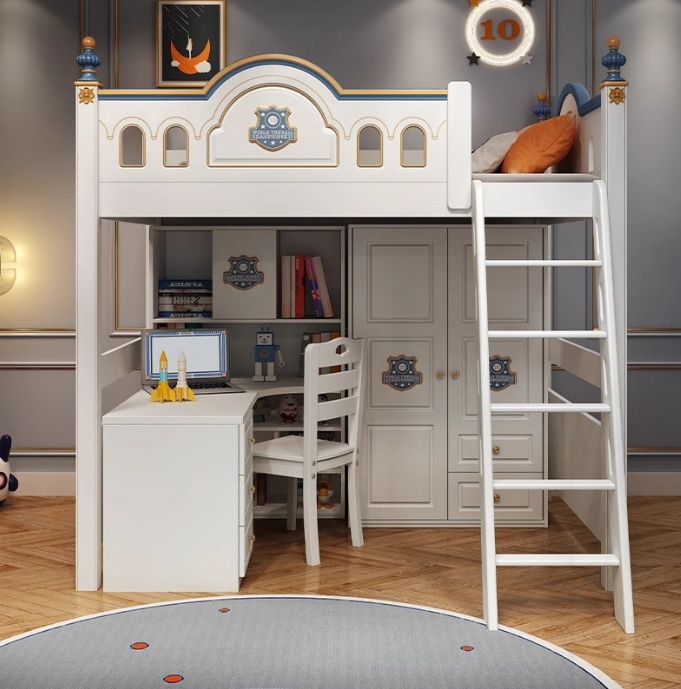 ！@Kids Princess Room Wood Cast - огляд і ціна Bunk Bed With Stairs And Slide