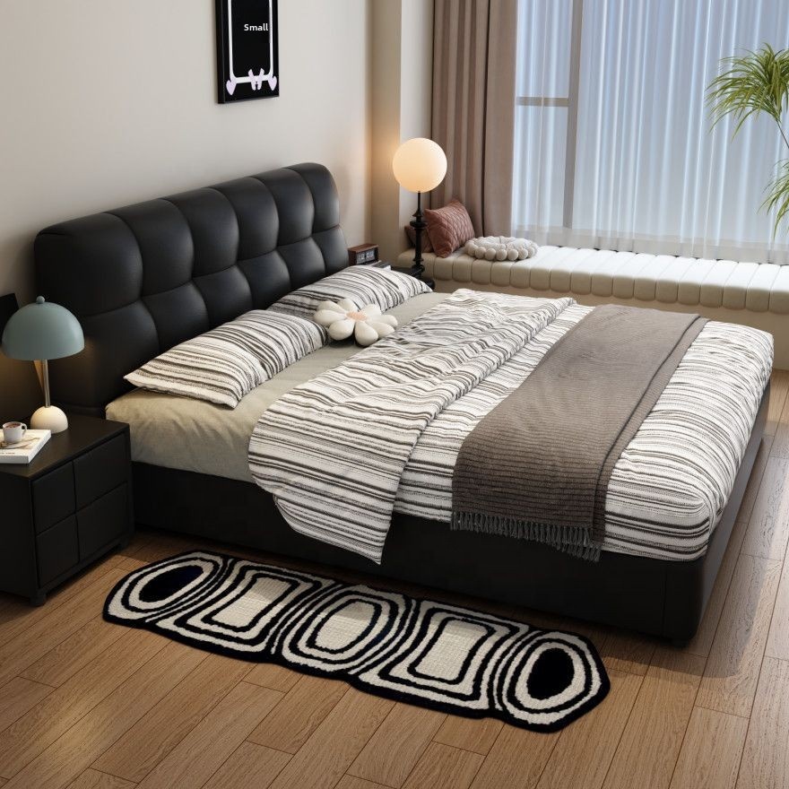 #Black Tufted Leather Storage  - огляд і ціна King Size Bed Frame With Storage Drawers