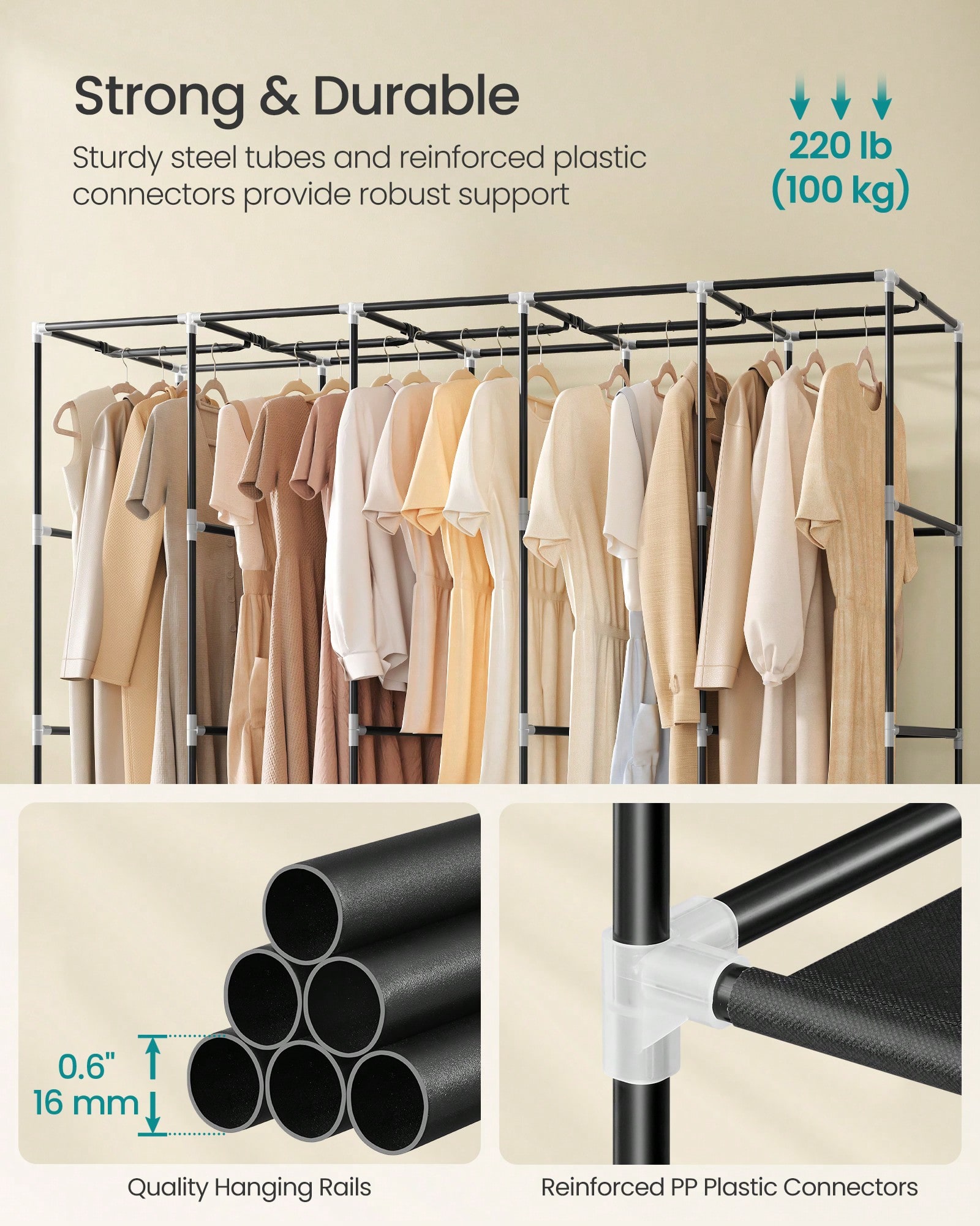 83 Inch Extra Large Portable C - огляд і ціна Wardrobe Closet Portable Fabric Cover