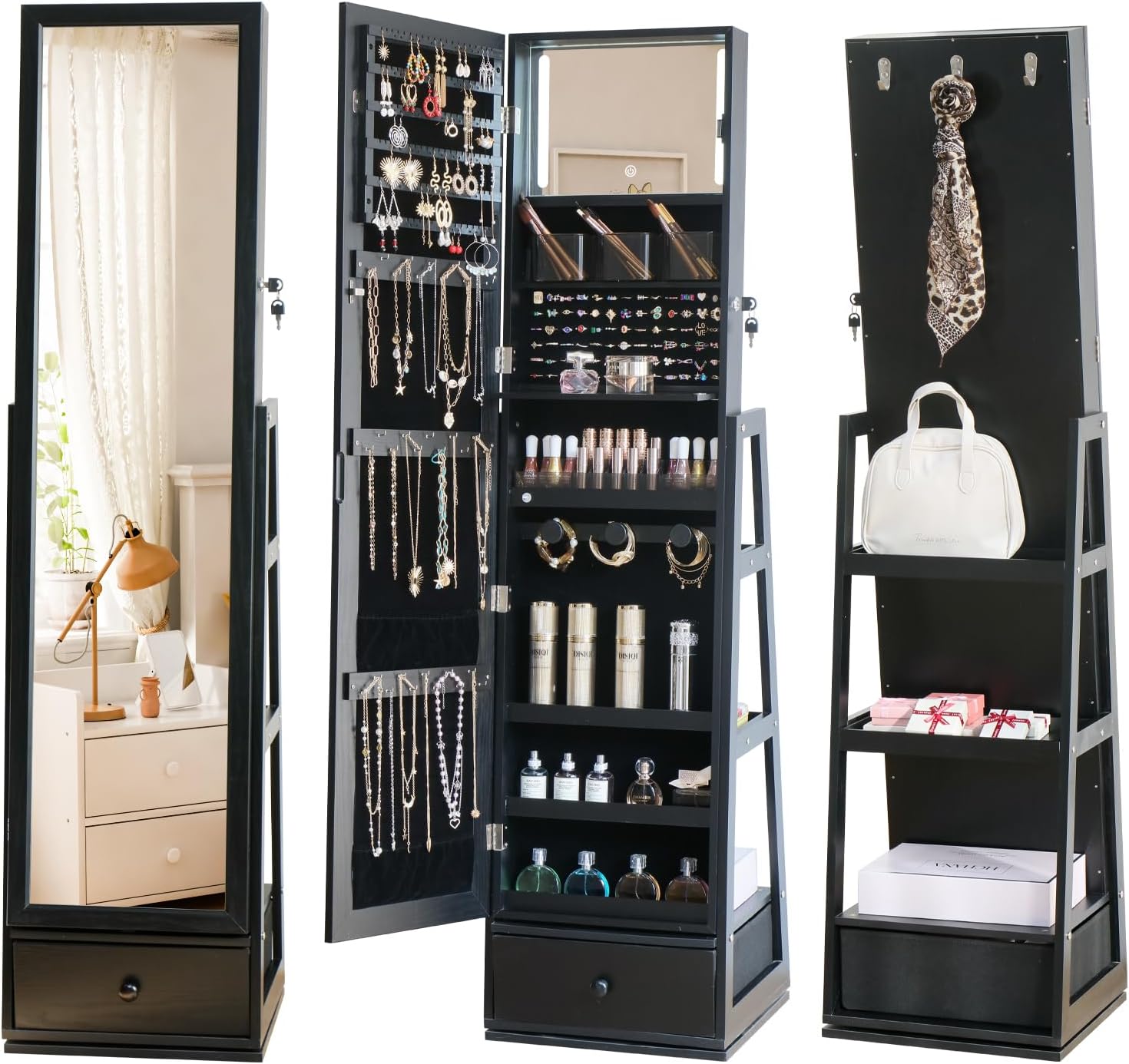 Full Length Standing Jewelry C - огляд і ціна Full Length Mirror Jewelry Armoire