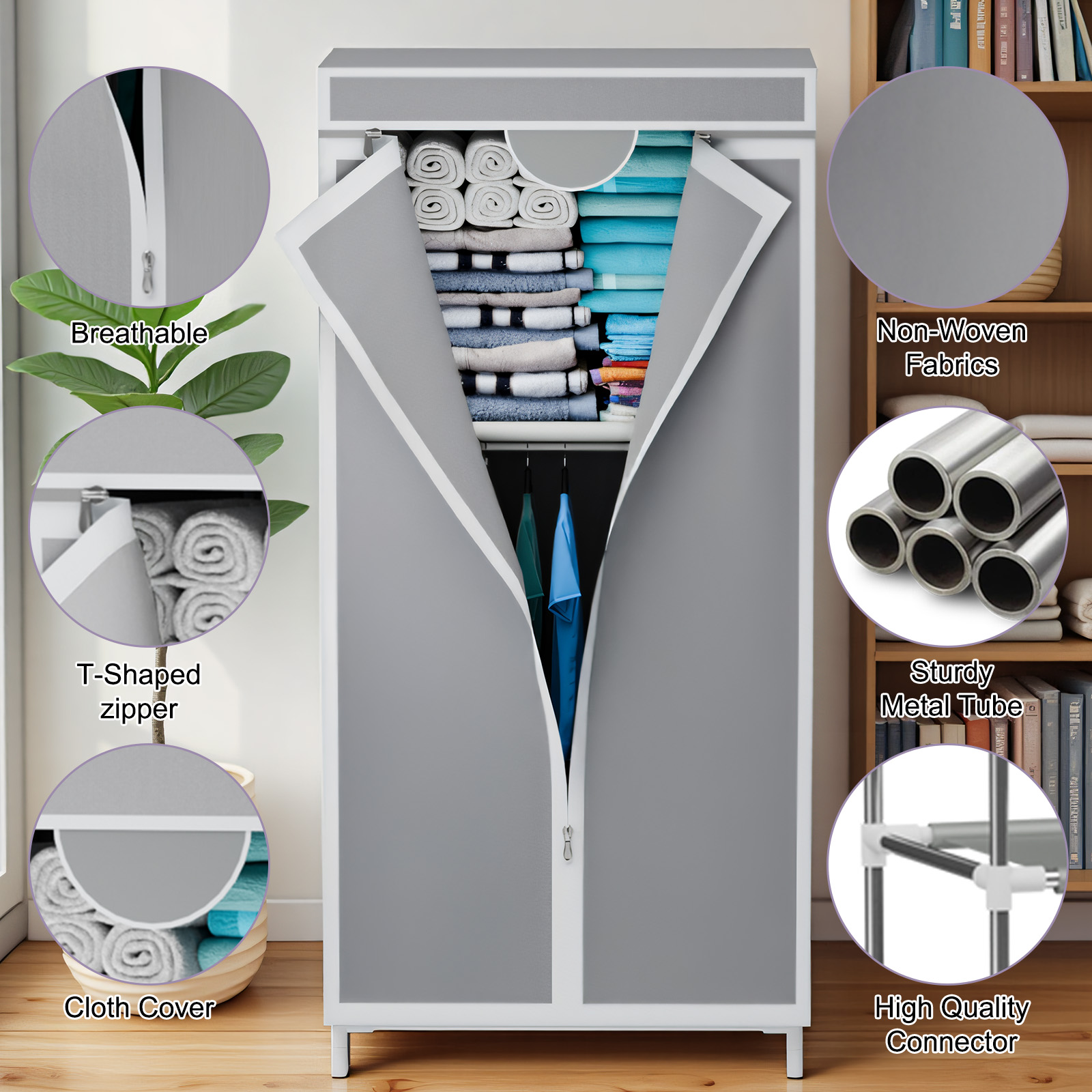 Portable Fabric Wardrobe Close - огляд і ціна Wardrobe Closet Portable Fabric Cover