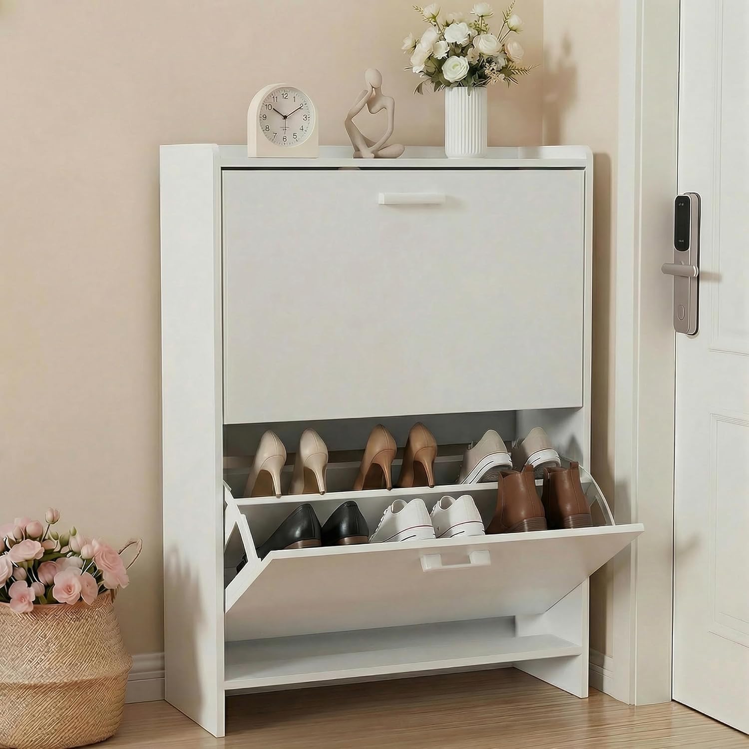 #Narrow Shoe Cabinet with 2 Fl - огляд і ціна Shoe Rack Cabinet Narrow Entryway