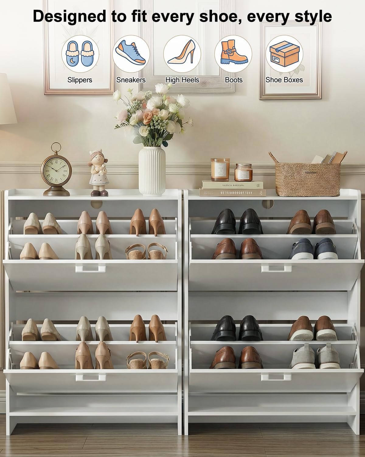 #Narrow Shoe Cabinet with 2 Fl - огляд і ціна Shoe Rack Cabinet Narrow Entryway