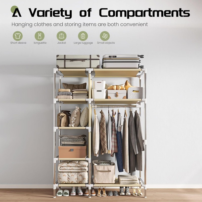 Portable Wardrobe, Freestandin - огляд і ціна Wardrobe Closet Portable Fabric Cover