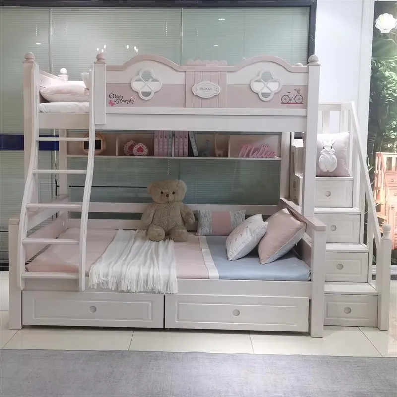 Modern Luxury Princess Kids Bu - огляд і ціна Bunk Bed With Stairs And Slide