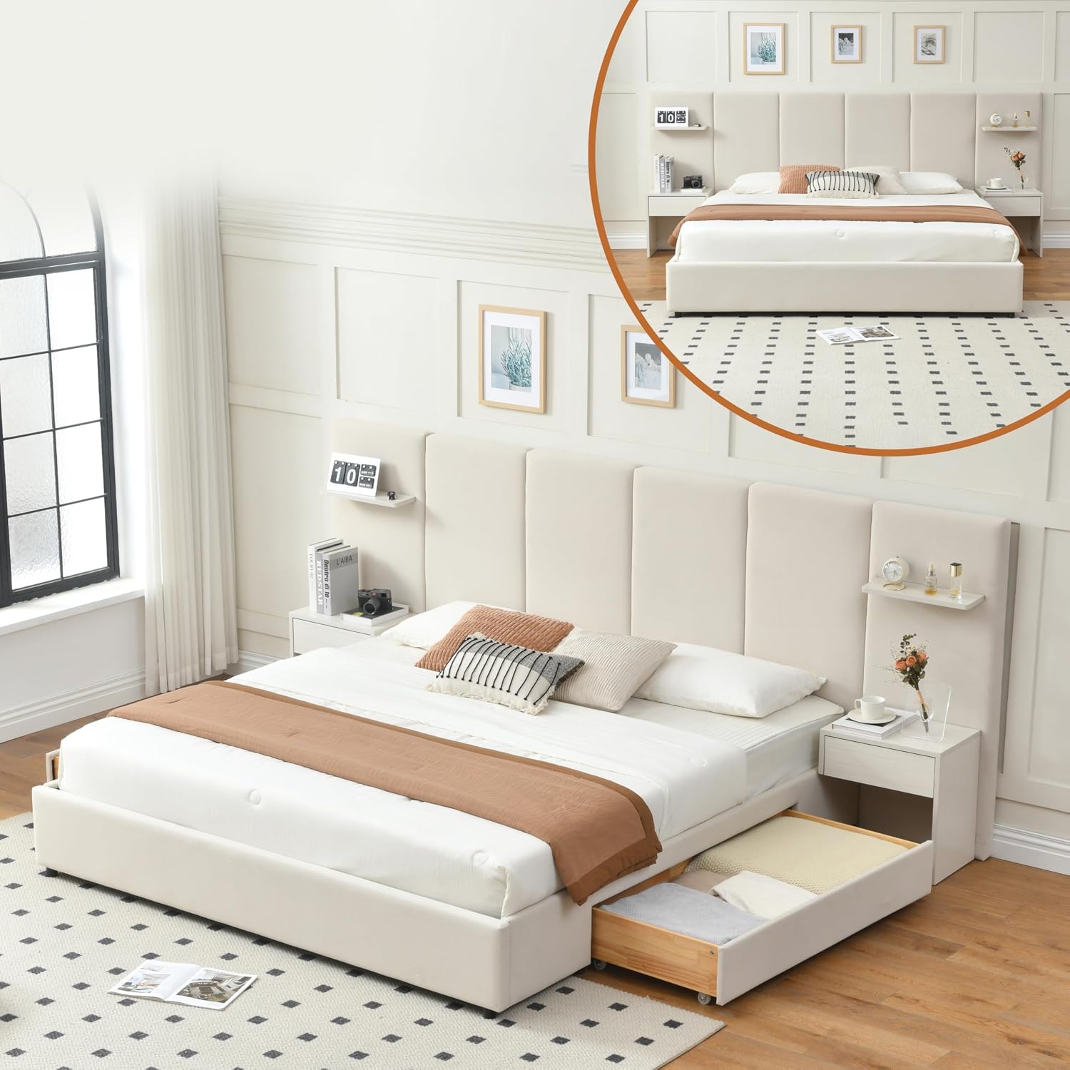 King Size Bed Frame with Stora - огляд і ціна King Size Bed Frame With Storage Drawers