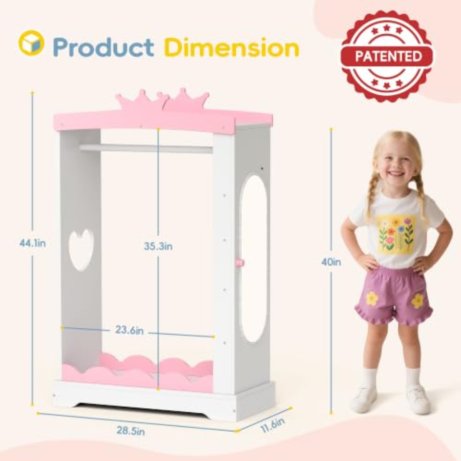 Dress Up Wardrobe with Light-U - огляд і ціна Full Length Mirror Jewelry Armoire