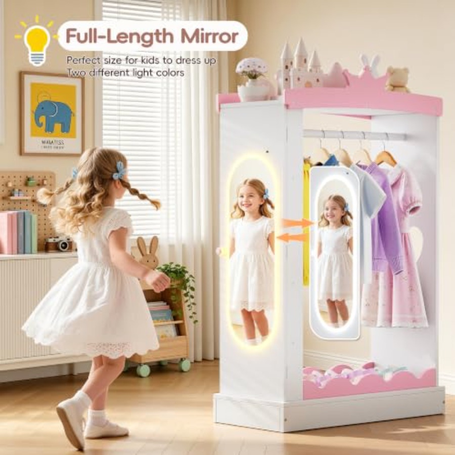 Dress Up Wardrobe with Light-U - огляд і ціна Full Length Mirror Jewelry Armoire