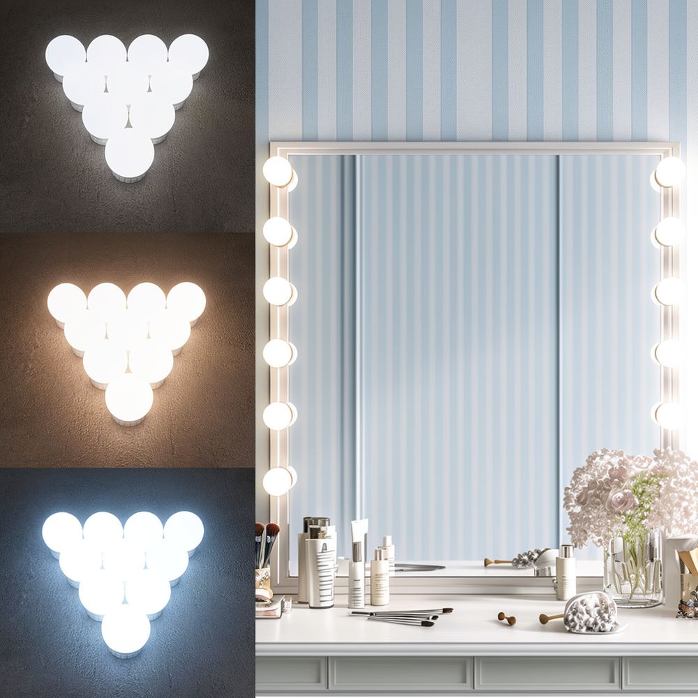 Dimmable LED Hollywood Vanity  - огляд і ціна Dressing Table Vanity With Lighted Mirror