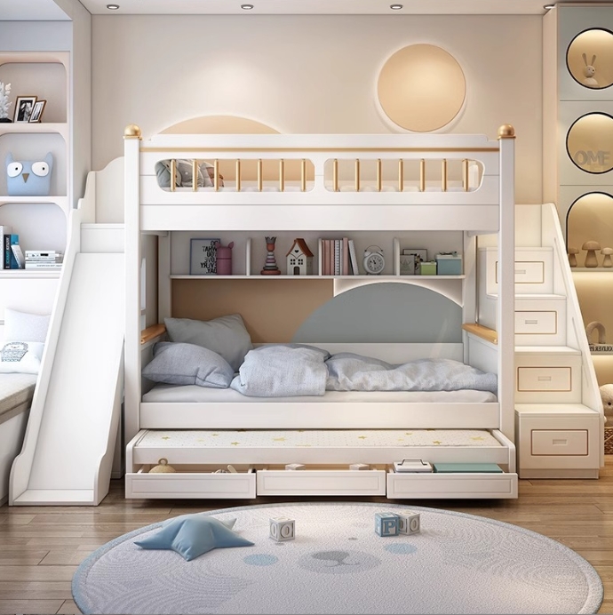 ！@Kids Bedroom Furniture Solid - огляд і ціна Bunk Bed With Stairs And Slide