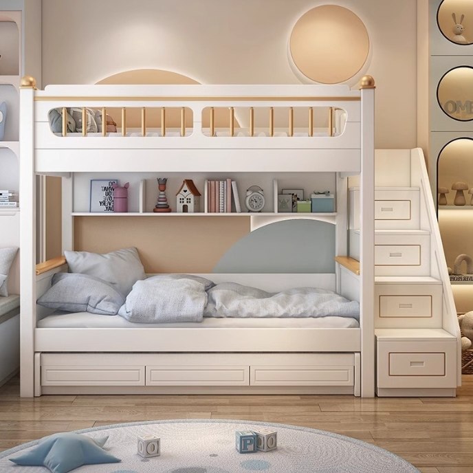 ！@Kids Bedroom Furniture Solid - огляд і ціна Bunk Bed With Stairs And Slide