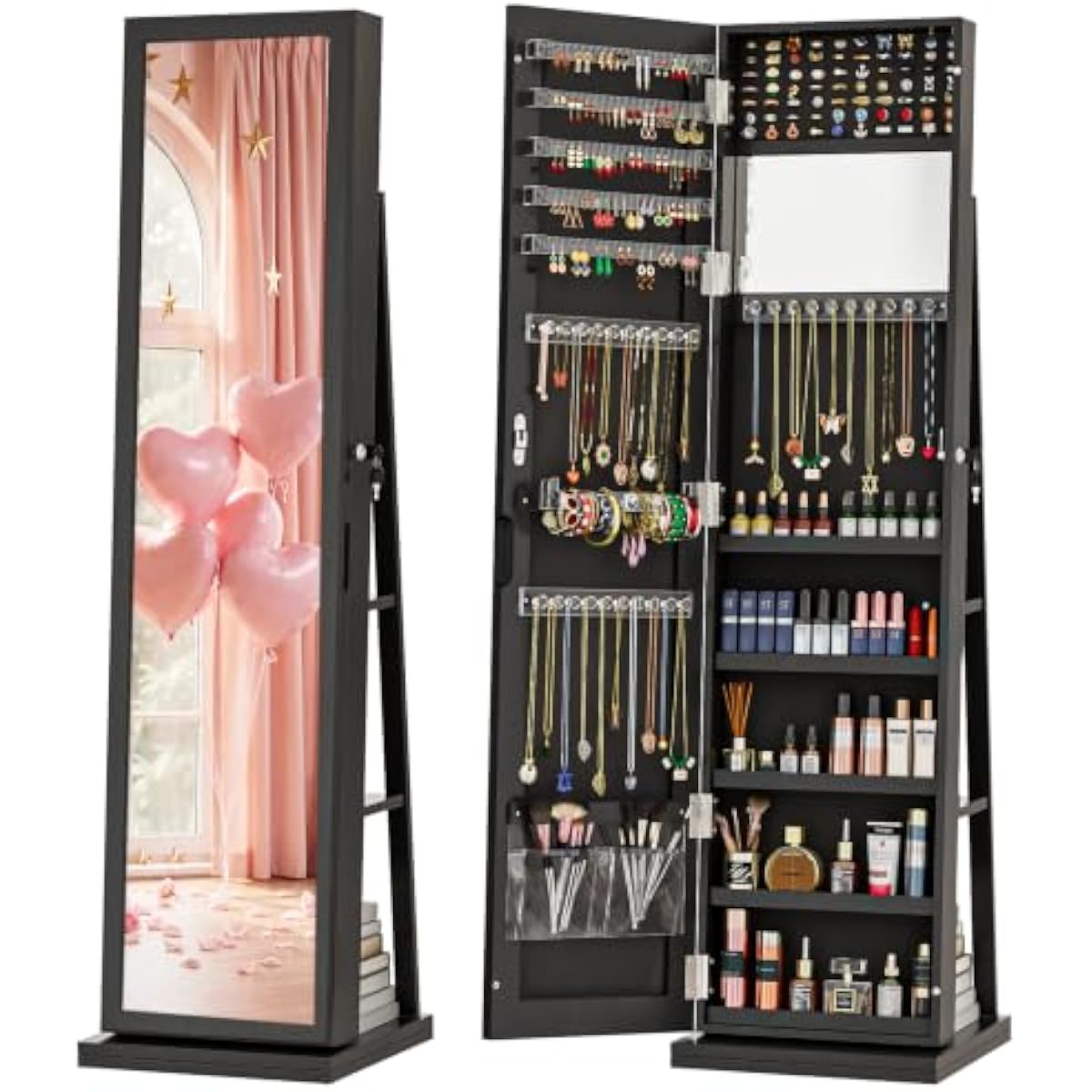 Elegant Black Standing Jewelry - огляд і ціна Full Length Mirror Jewelry Armoire