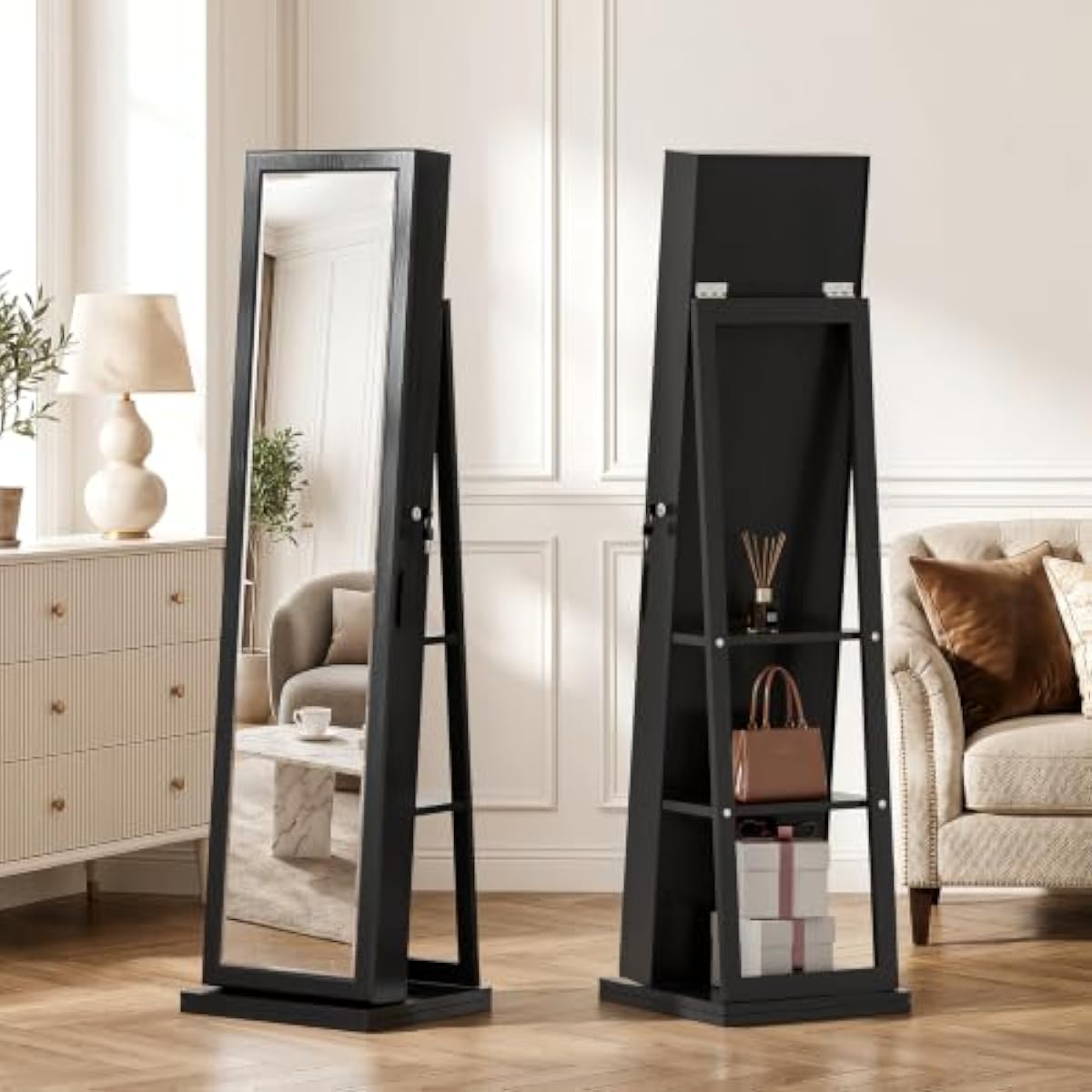 Elegant Black Standing Jewelry - огляд і ціна Full Length Mirror Jewelry Armoire