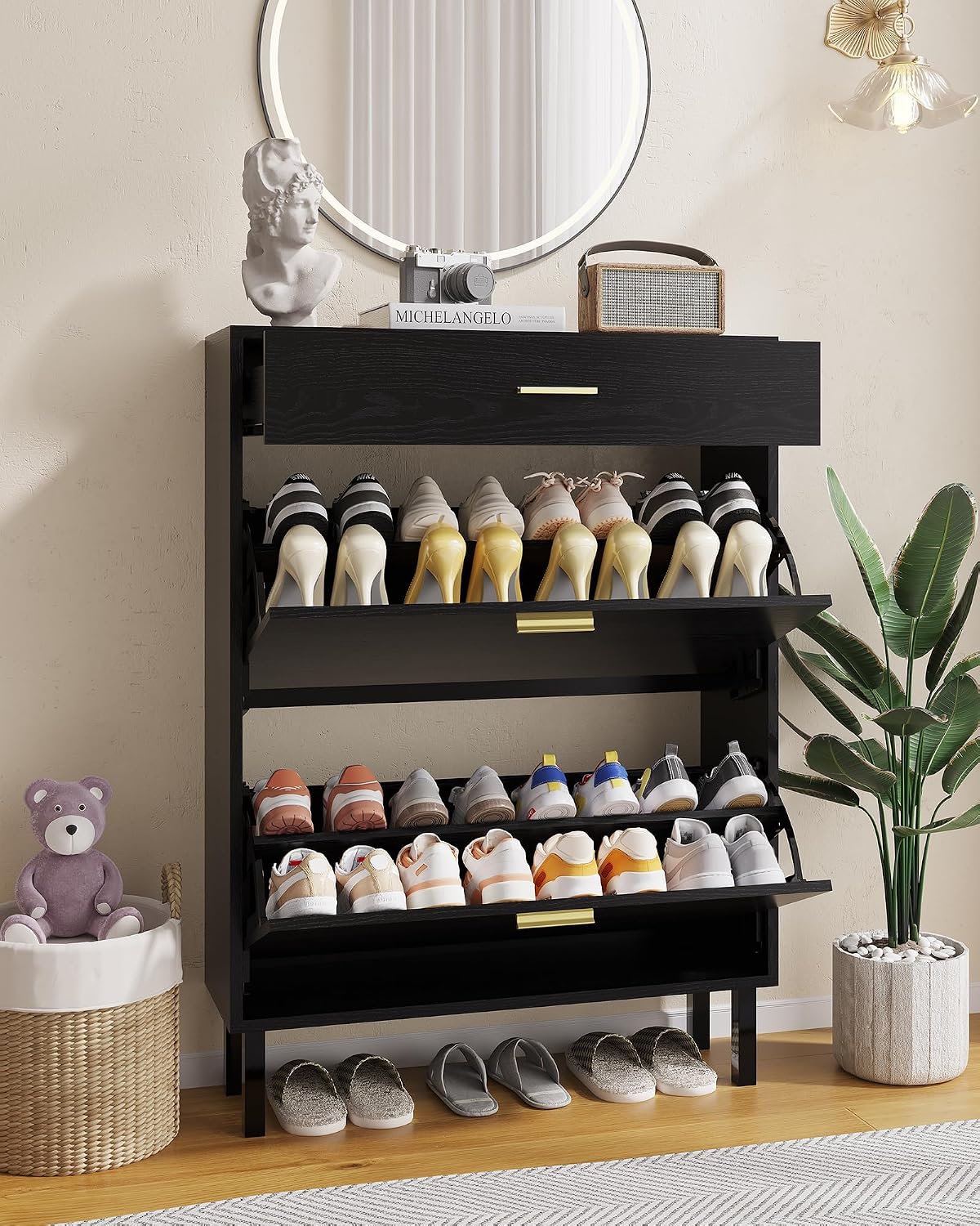 Narrow Shoe Cabinet Storage fo - огляд і ціна Shoe Rack Cabinet Narrow Entryway