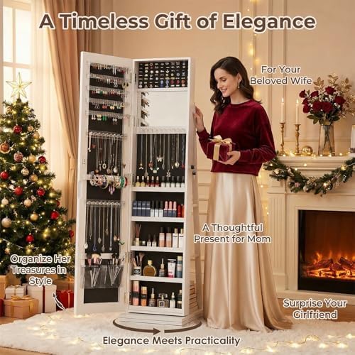 360° Swivel Jewelry Armoire wi - огляд і ціна Full Length Mirror Jewelry Armoire