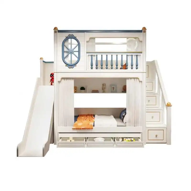 -For Luxury Kids Bedroom Furni - огляд і ціна Bunk Bed With Stairs And Slide