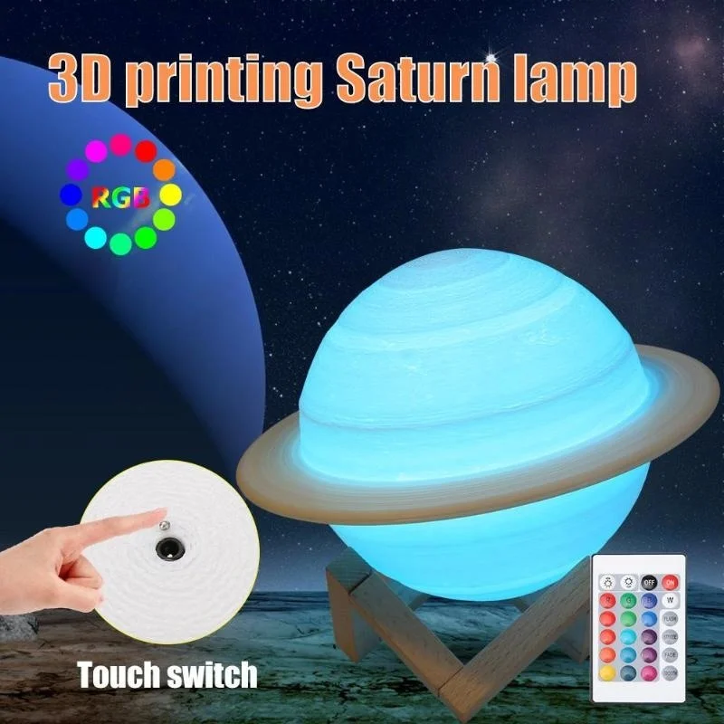 LED Night Light 3D Print Satur - огляд і ціна Floating Nightstand With Led Light