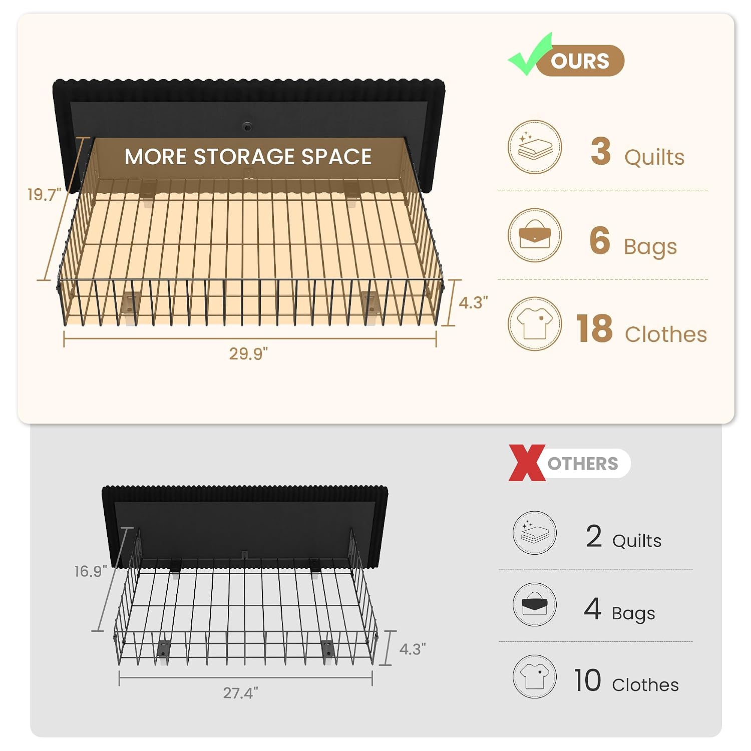 King Size Bed Frame with 4 Ove - огляд і ціна King Size Bed Frame With Storage Drawers