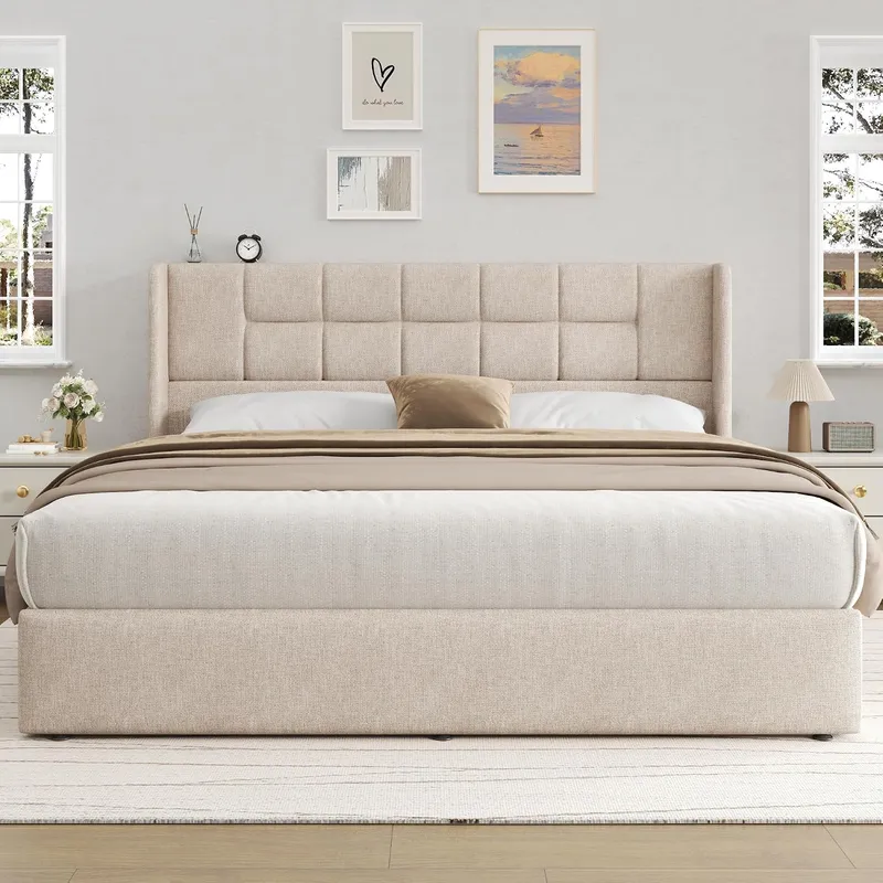 Bed Frame with Hydraulic Gas L - огляд і ціна Gas Lift Storage Bed Hydraulic