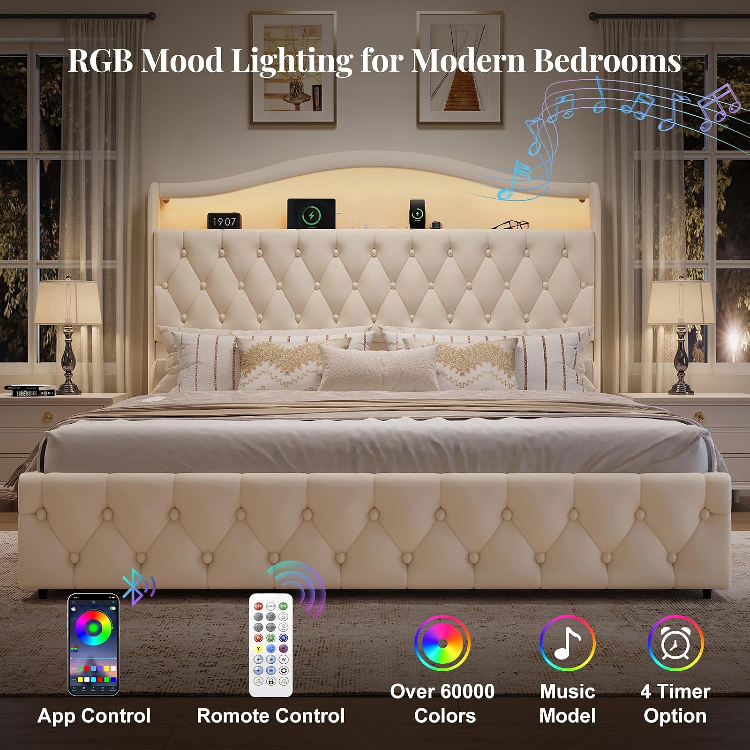 King Size Platform Bed Frame W - огляд і ціна King Size Bed Frame With Storage Drawers