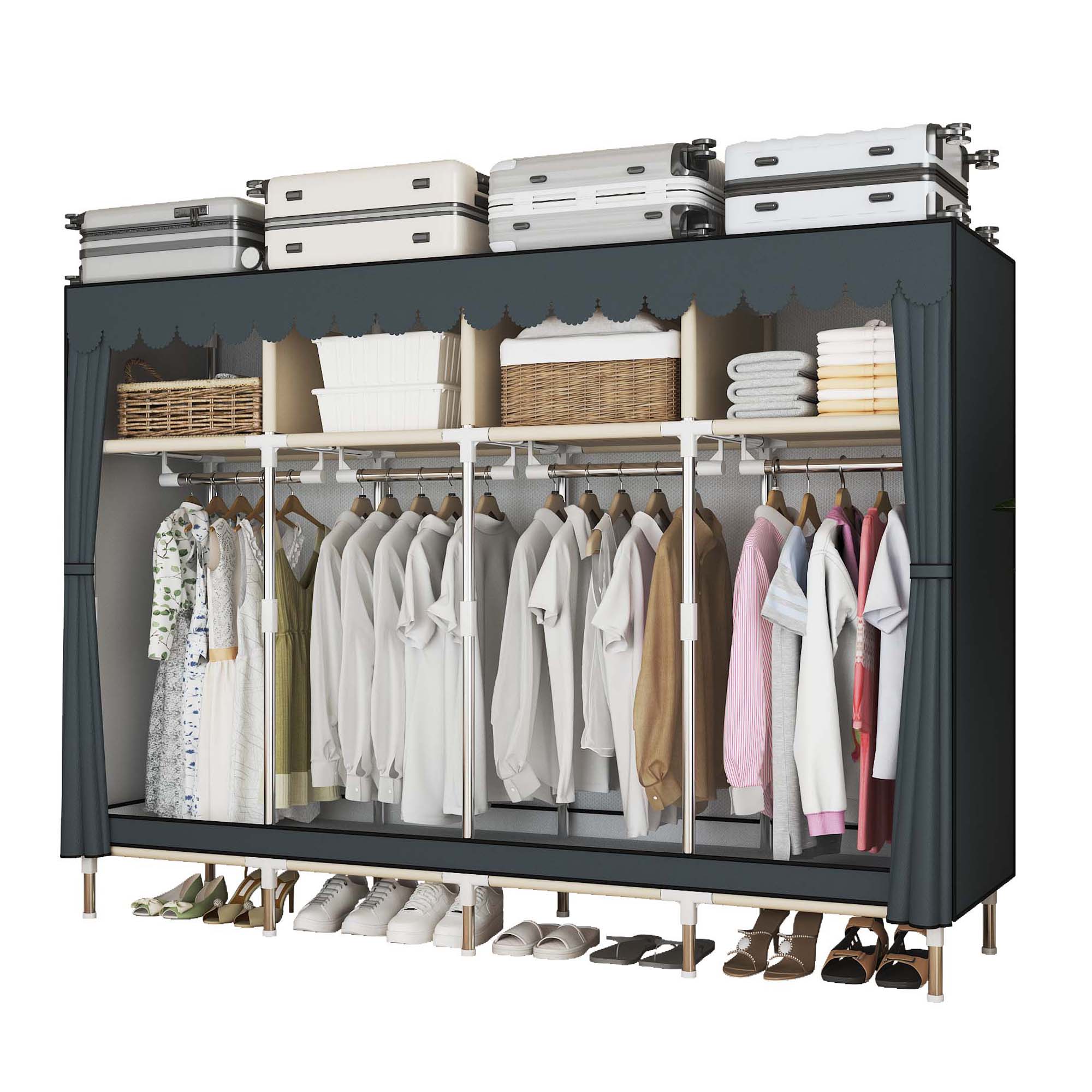 79 Inch Wide Walk-in Closet wi - огляд і ціна Wardrobe Closet Portable Fabric Cover