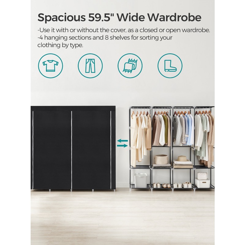 Portable Closet, Wardrobe Clos - огляд і ціна Wardrobe Closet Portable Fabric Cover