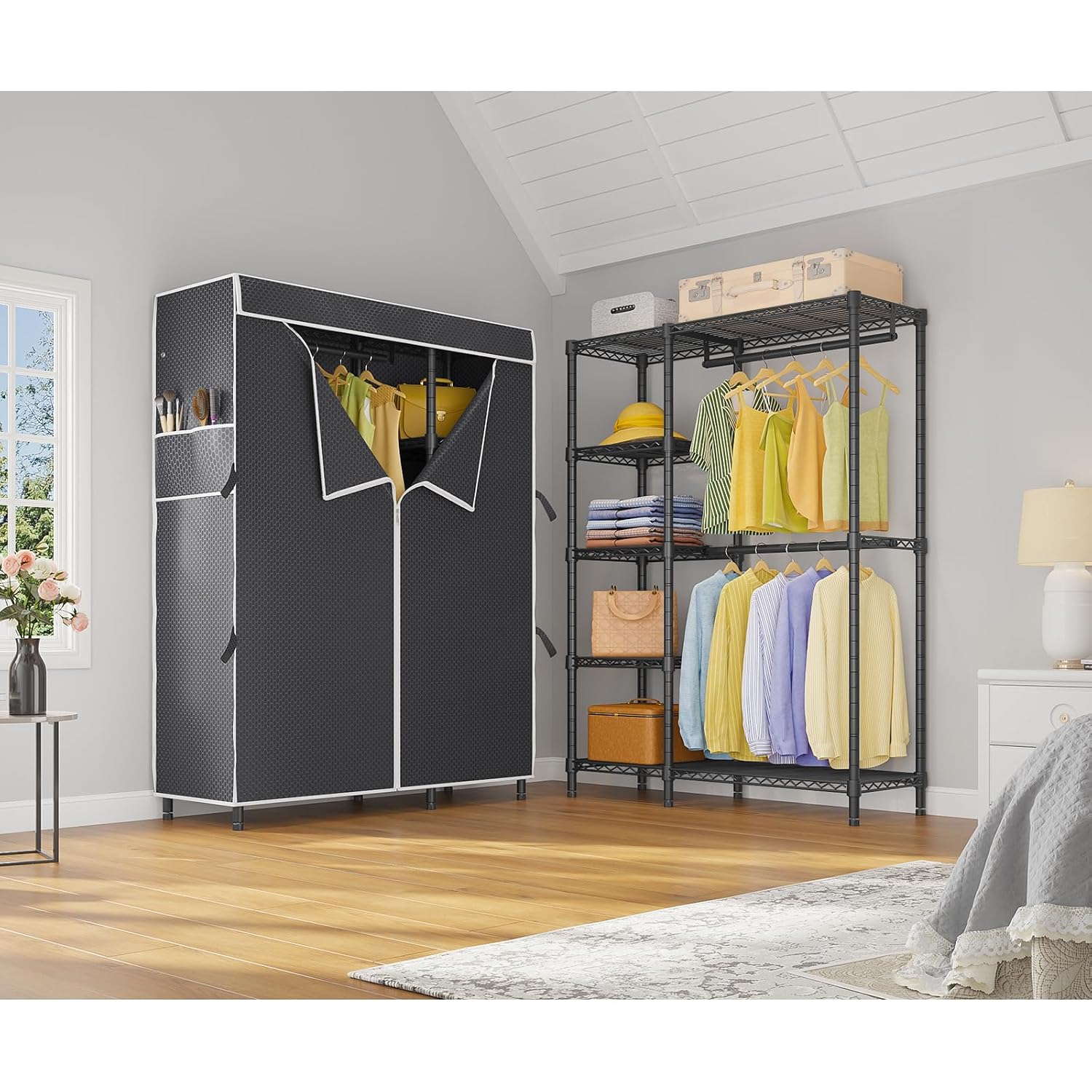 Portable Closet Wardrobe Heavy - огляд і ціна Wardrobe Closet Portable Fabric Cover