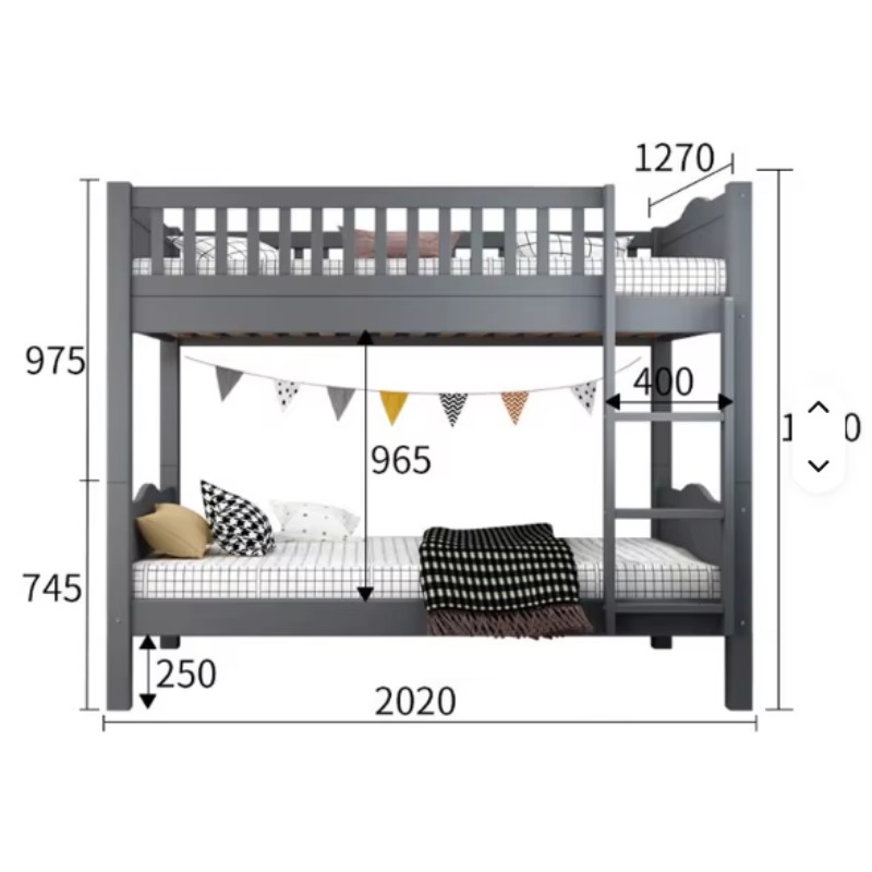 Hot Sell Furniture Double Bed  - огляд і ціна Bunk Bed With Stairs And Slide