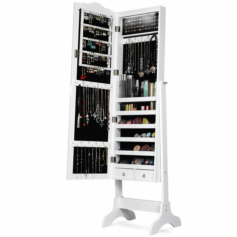 14 LED Jewelry Armoire Cabinet - огляд і ціна Full Length Mirror Jewelry Armoire