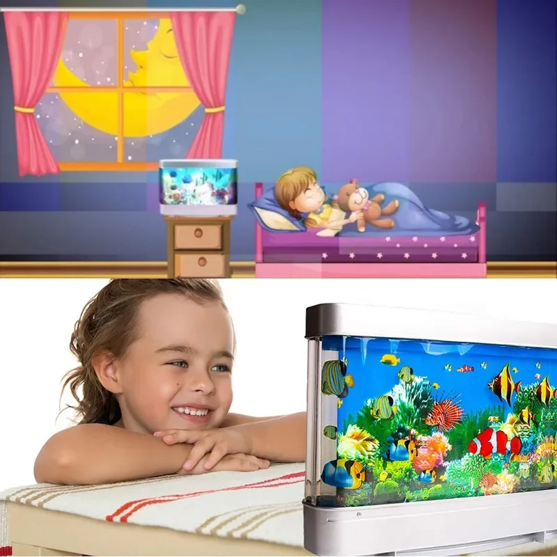 Tropical Fish Tank Lamps Artif - огляд і ціна Floating Nightstand With Led Light