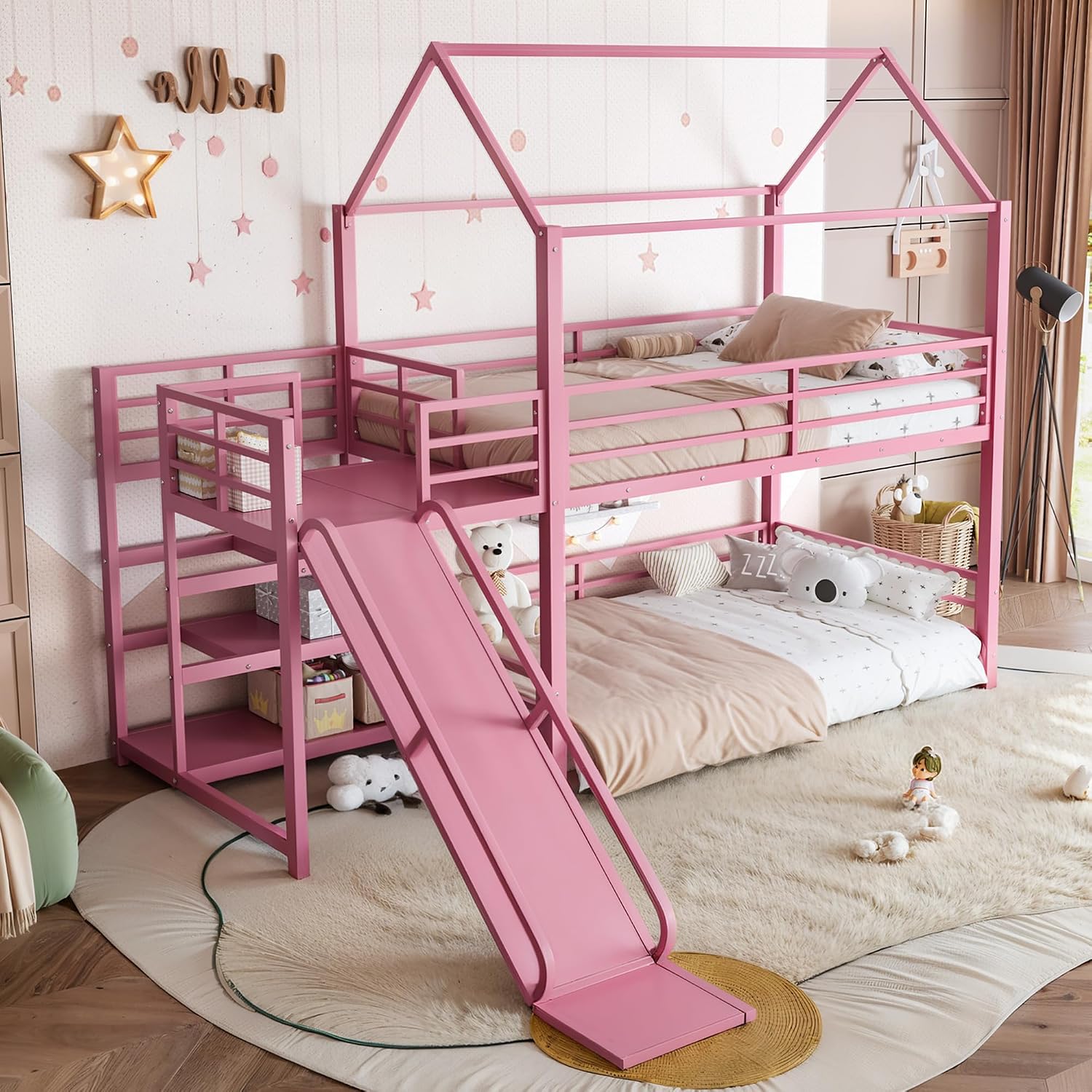 Twin Bunk Bed with Slide & Sto - огляд і ціна Bunk Bed With Stairs And Slide