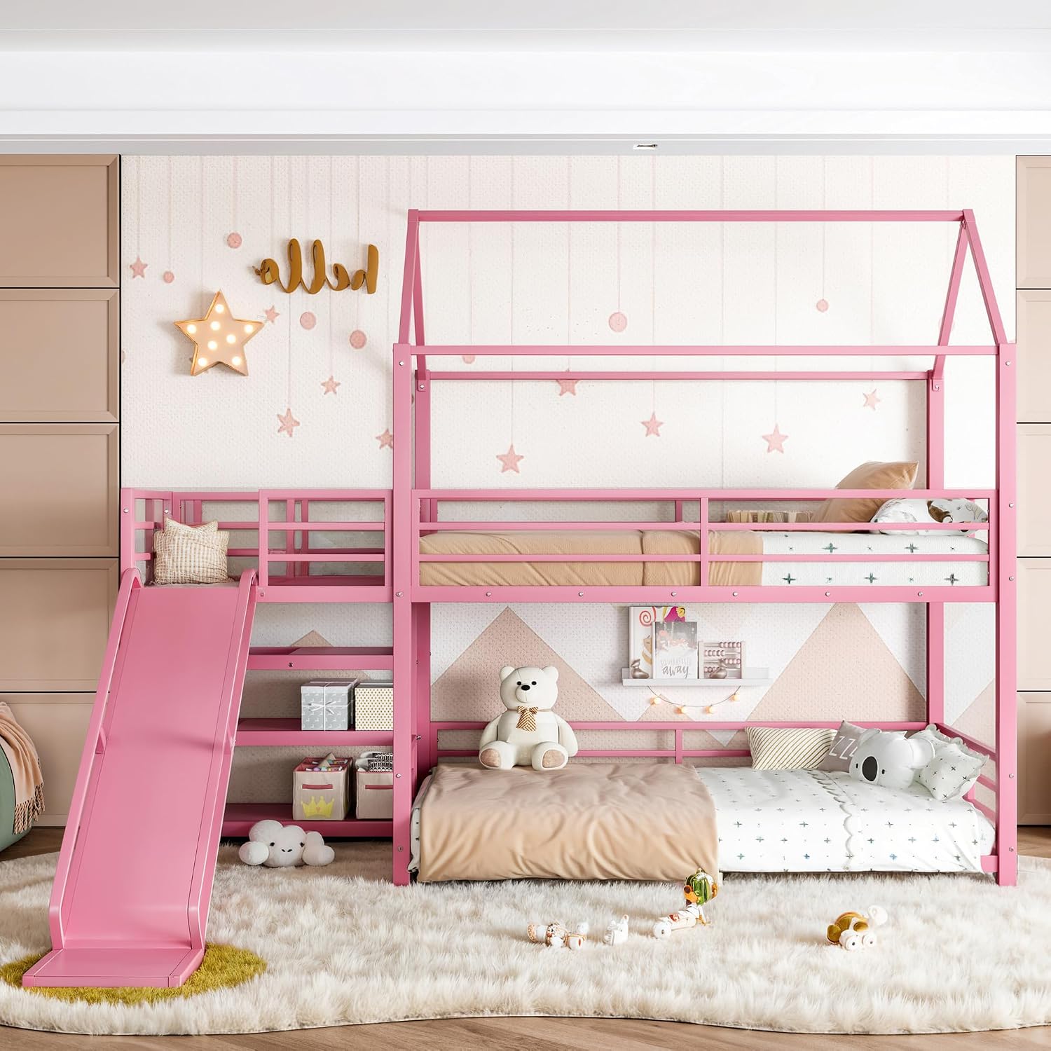 Twin Bunk Bed with Slide & Sto - огляд і ціна Bunk Bed With Stairs And Slide