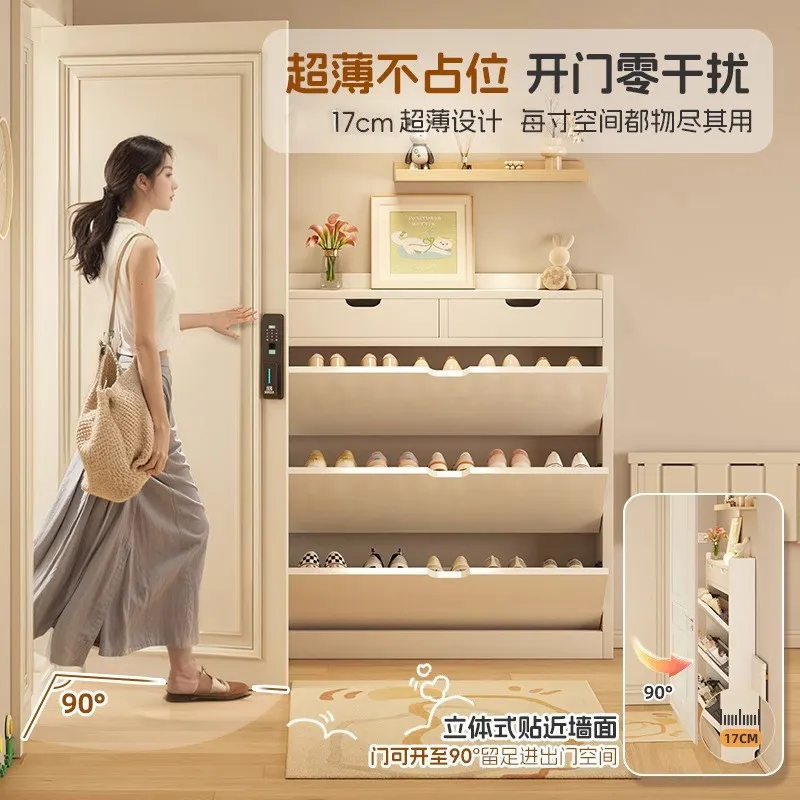 Solid Wood Core Shoe Cabinet 1 - огляд і ціна Shoe Rack Cabinet Narrow Entryway