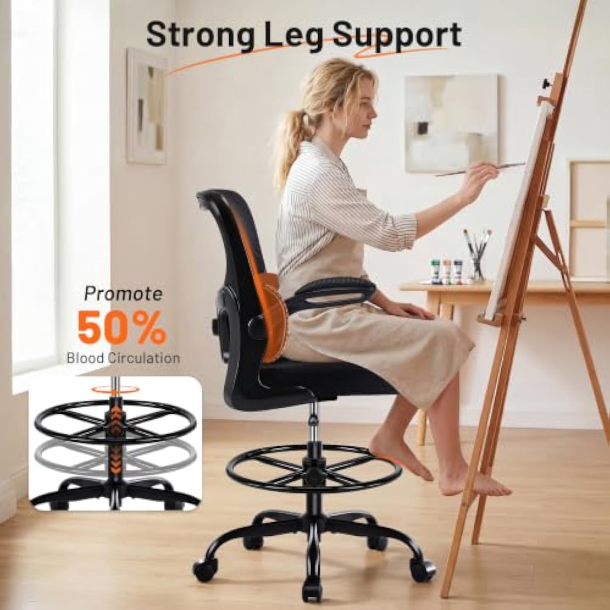 Ergonomic Drafting Chair with  - огляд і ціна Chairs
