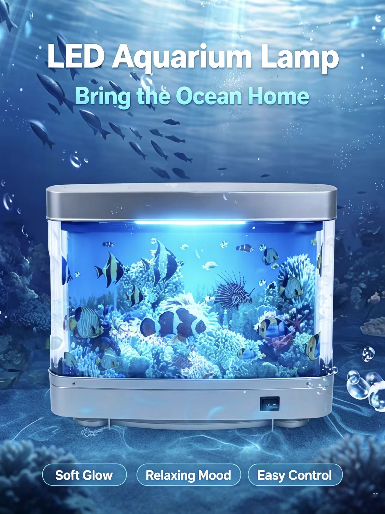 Tropical Fish Tank Lamps Artif - огляд і ціна Floating Nightstand With Led Light