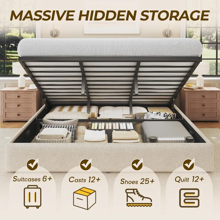 Size Lift Up Storage Bed Frame - огляд і ціна Gas Lift Storage Bed Hydraulic