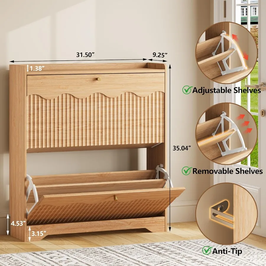 Shoe Storage Cabinet with and  - огляд і ціна Shoe Rack Cabinet Narrow Entryway