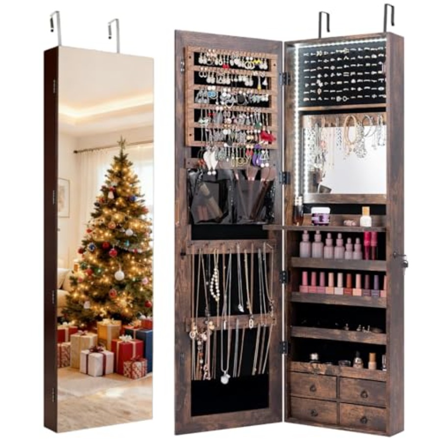 47 LED Jewelry Armoire for bed - огляд і ціна Full Length Mirror Jewelry Armoire