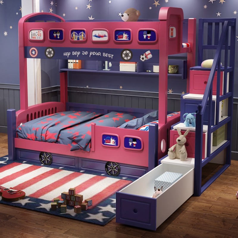 Modern Style Girls Toddler Bed - огляд і ціна Bunk Bed With Stairs And Slide