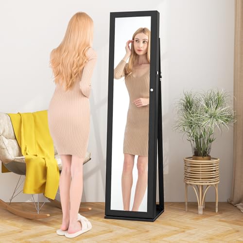 Jewelry Armoire Cabinet with 6 - огляд і ціна Full Length Mirror Jewelry Armoire