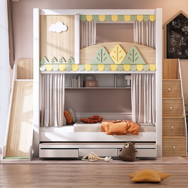 *Modern Nature Theme Kids Bunk - огляд і ціна Bunk Bed With Stairs And Slide