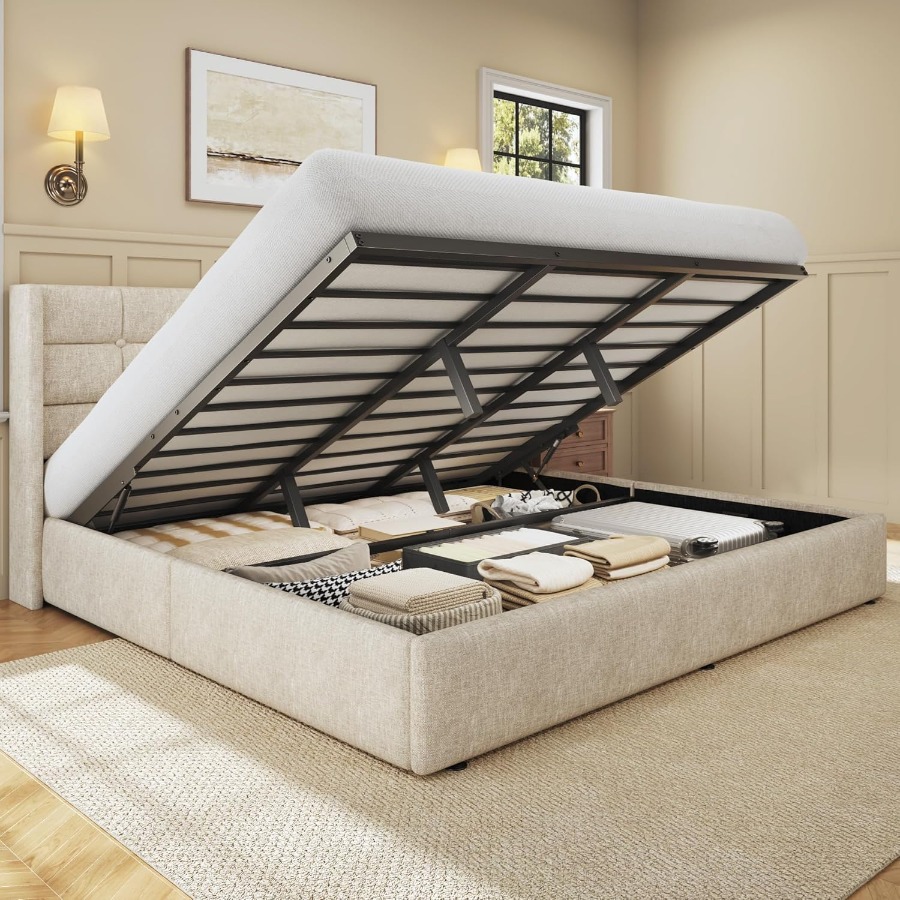 Size Lift Up Storage Bed Frame - огляд і ціна Gas Lift Storage Bed Hydraulic
