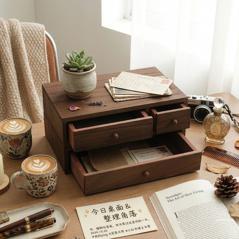 Wooden Desktop Storage Box Mon - огляд і ціна Storage