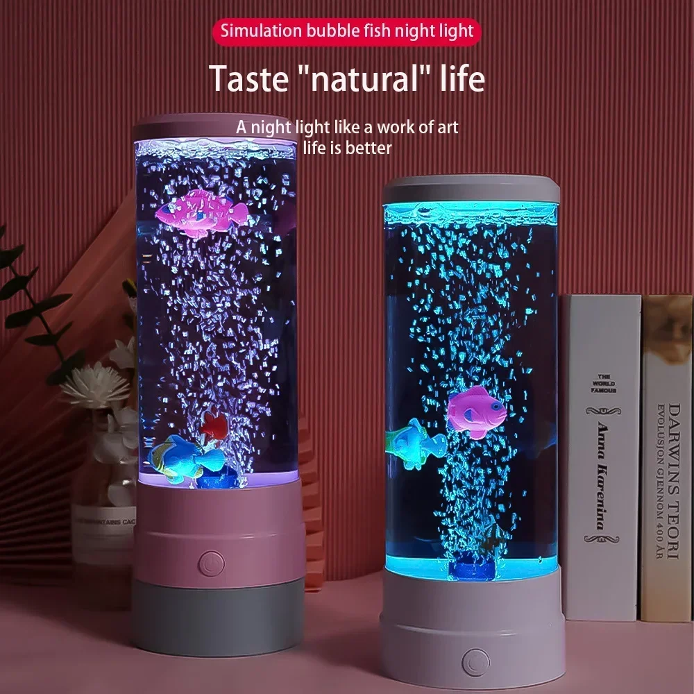 LED Fish Lamp Ambient Night Li - огляд і ціна Floating Nightstand With Led Light