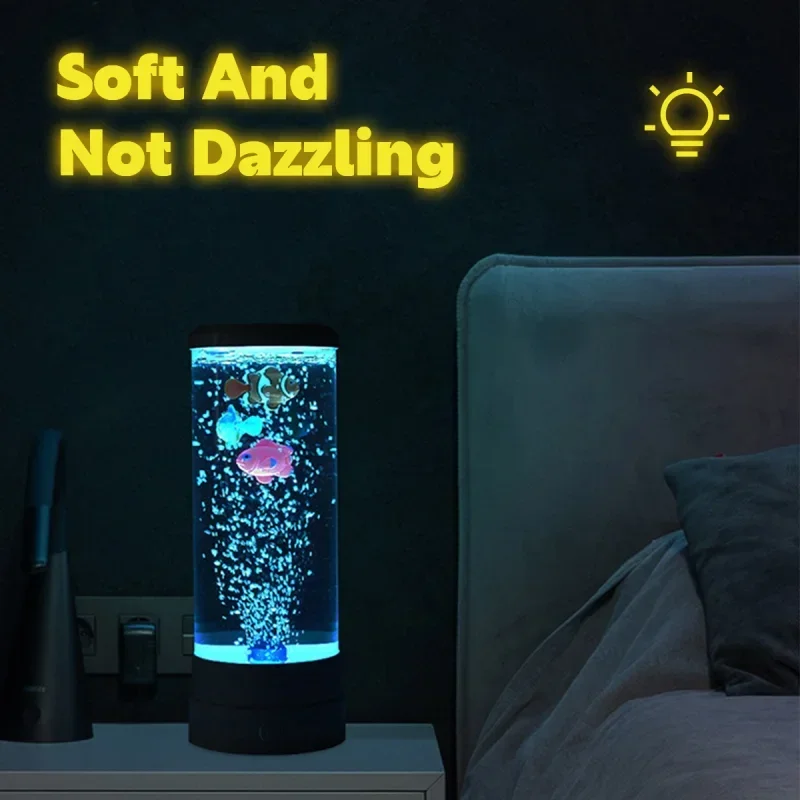 LED Fish Lamp Ambient Night Li - огляд і ціна Floating Nightstand With Led Light