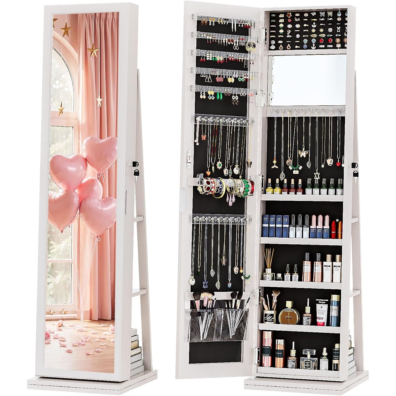 4-In-1 Jewelry Cabinet Jewelry - огляд і ціна Full Length Mirror Jewelry Armoire