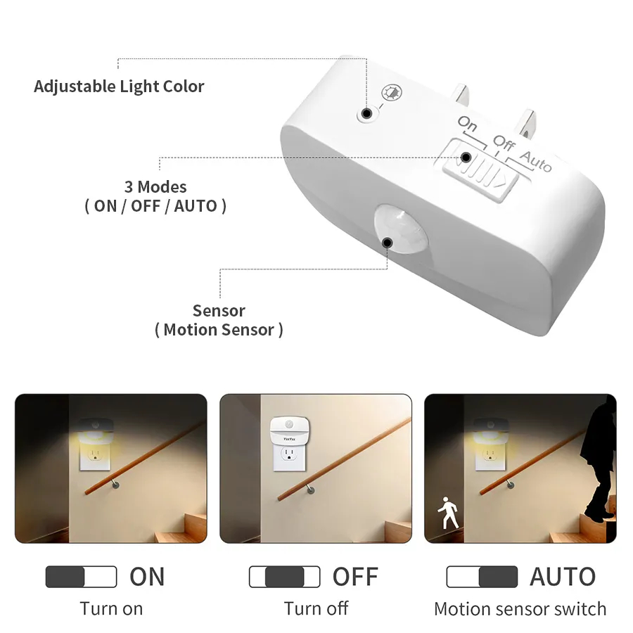 LED Night Light Motion Sensor  - огляд і ціна Floating Nightstand With Led Light